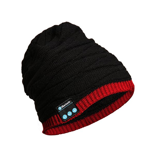 內置藍芽播放器雙色毛帽