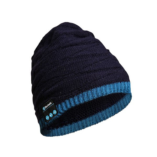 內置藍芽播放器雙色毛帽