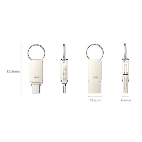 鑰匙圈金屬隨身碟-USB+Type C