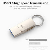 鑰匙圈金屬隨身碟-USB+Type C