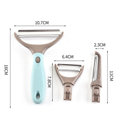 3件組可替換功能頭不鏽鋼削皮器