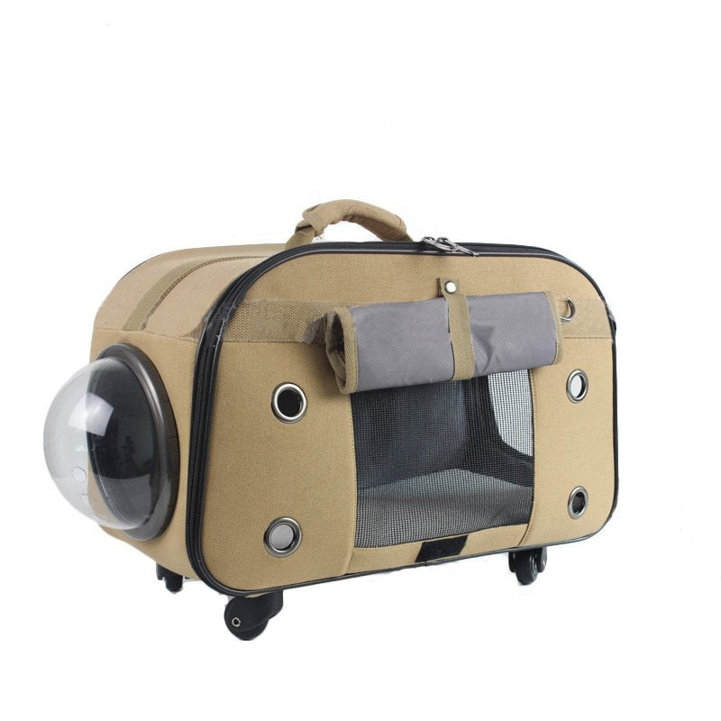 便攜式大型滾動寵物旅行狗秀拉桿箱