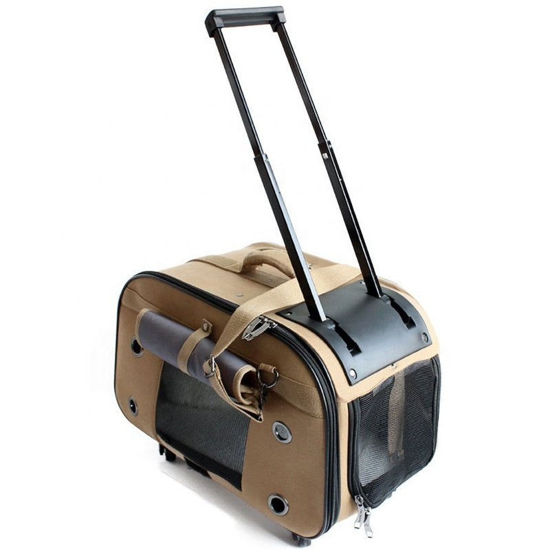 便攜式大型滾動寵物旅行狗秀拉桿箱