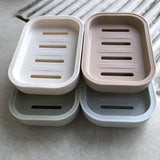 桌上型雙層塑料肥皂盒-長方形