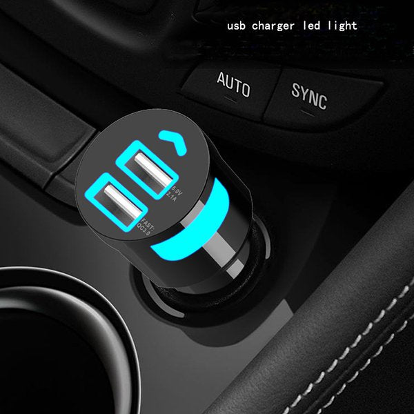 LED指示燈款-雙USB車充-QC3.0快充