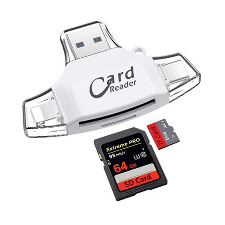 USB 2.0/Lightning/Type-C/Micro讀卡機-支援TF/SD卡-塑料材質