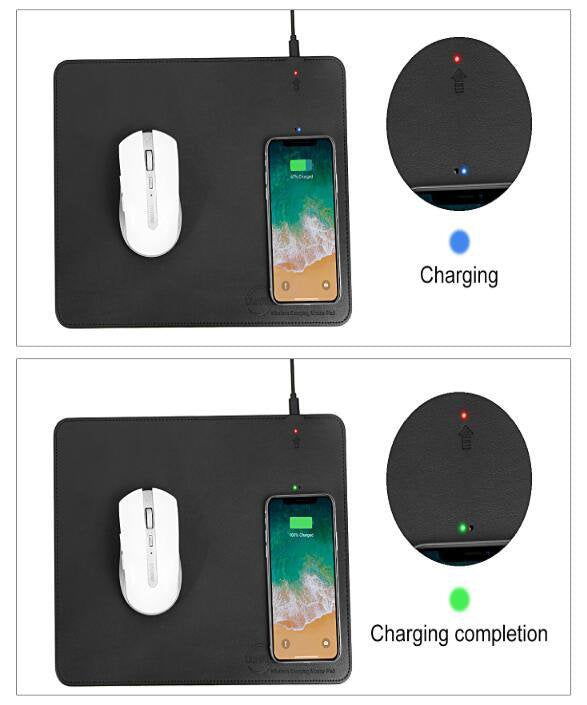 滑鼠墊無線充電器-皮革材質 
