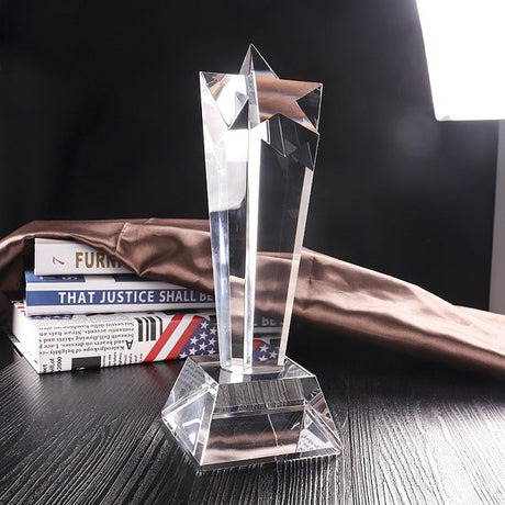 時尚五角星形水晶獎盃