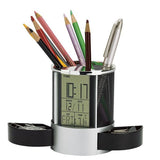 多功能溫度計數字鬧鐘筆筒