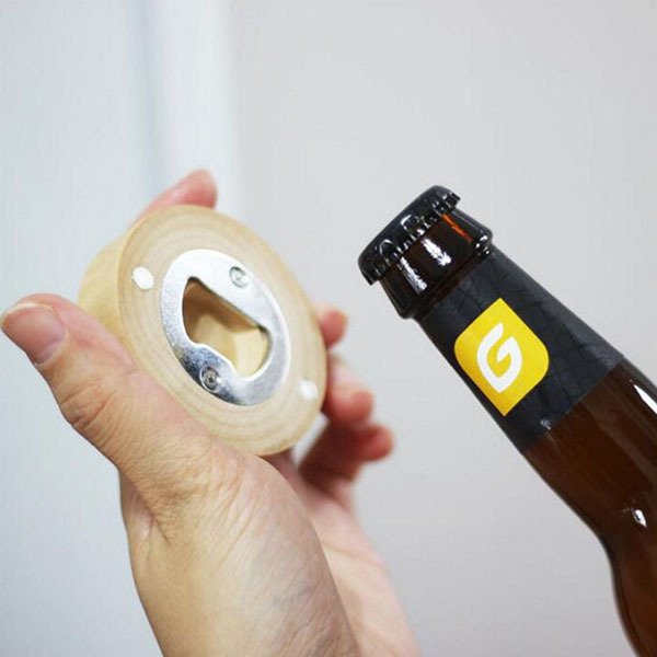 磁性圓形木製開瓶器