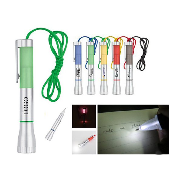 LED手電筒圓珠發光筆附掛繩