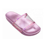 女款PVC寬版透明拖鞋