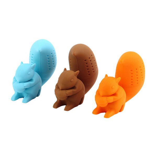 松鼠造型矽膠濾茶器