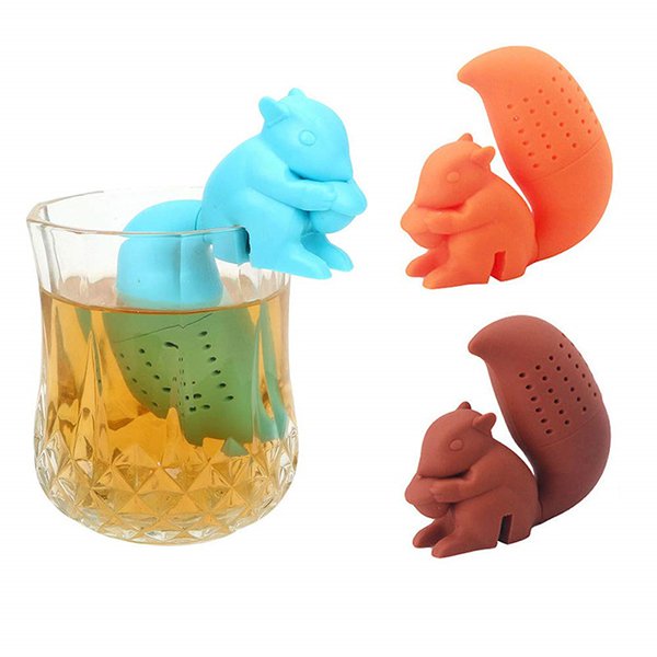 松鼠造型矽膠濾茶器