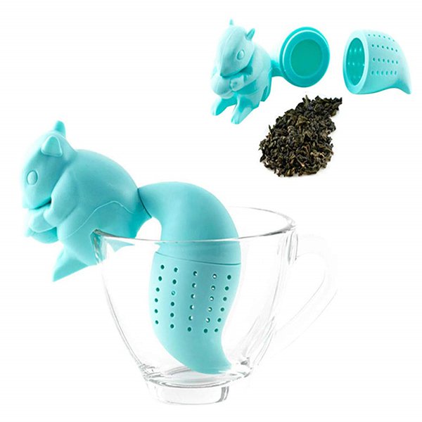 松鼠造型矽膠濾茶器