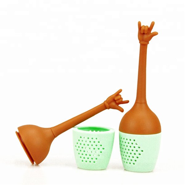 手指造型矽膠濾茶器