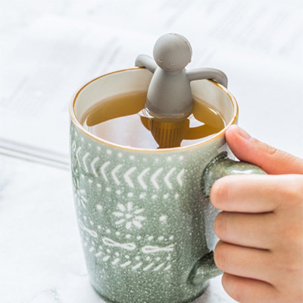 人物造型矽膠+304不銹鋼濾茶器