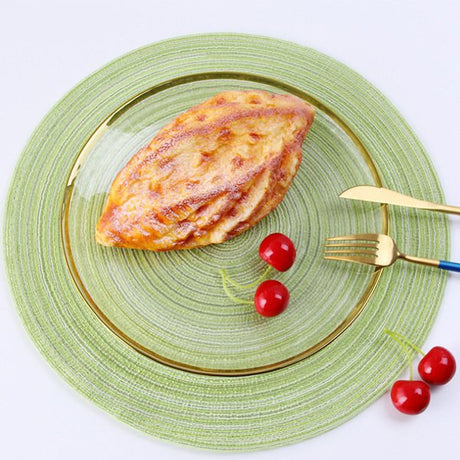 北歐風圓形編織隔熱餐桌墊