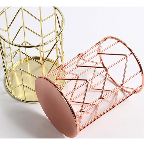 玫瑰金質感金屬筆筒