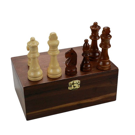 金屬扣木製西洋棋收納盒