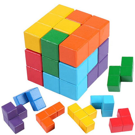 彩色3D立體木製拼圖