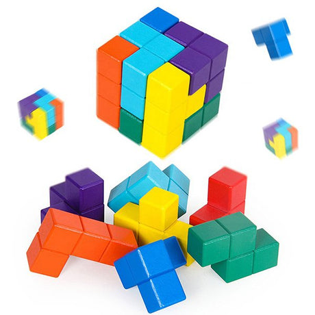 彩色3D立體木製拼圖