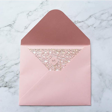 豪華雕刻婚禮邀請卡