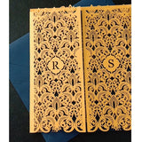 豪華雕刻婚禮邀請卡