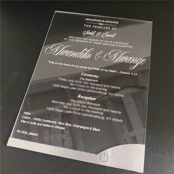 LED壓克力婚禮邀請卡