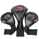 刺繡PU皮革高爾夫球桿頭套