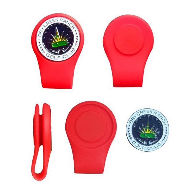 彩色磁吸式矽膠高爾夫帽夾