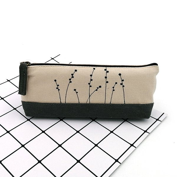 麻布小青新刺繡筆袋