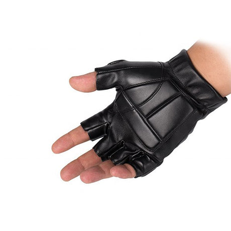 半指防滑PU皮革運動手套 