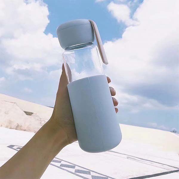 400ml矽膠套玻璃水壺 