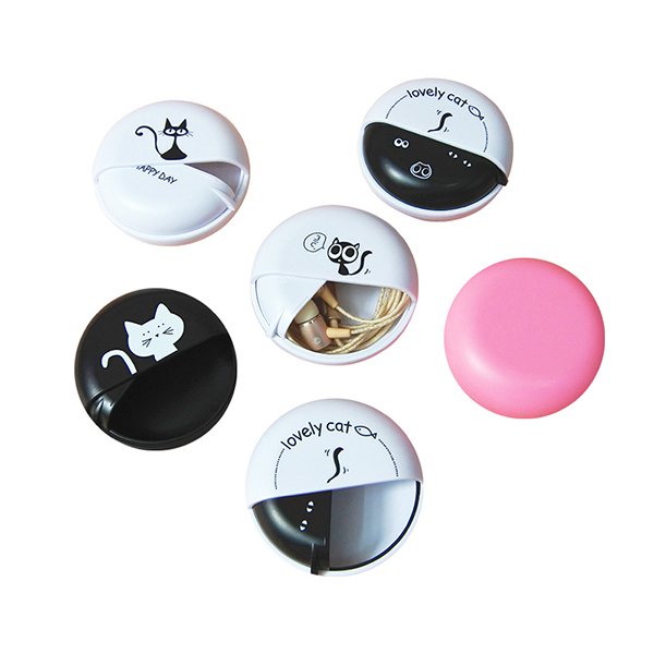 圓形ABS硬殼手機捲線收納盒