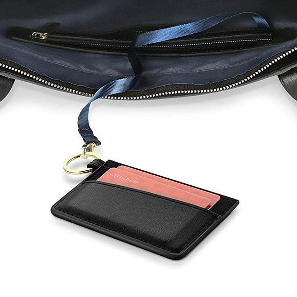 鑰匙圈卡片夾-真皮皮革卡夾