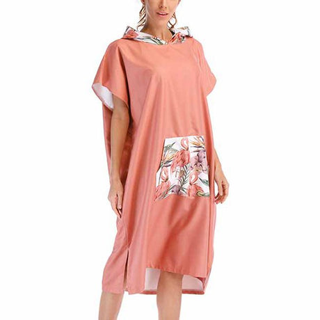 夏季花卉款斗篷沙灘毛巾衣