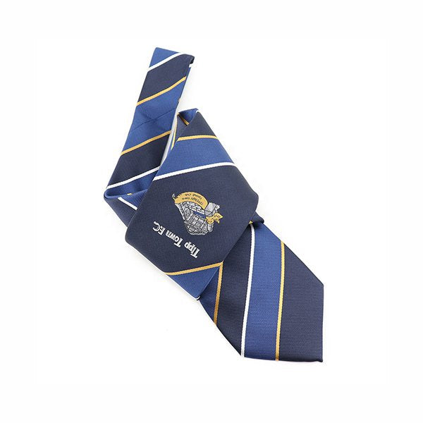 斜條紋丈青色寬版領帶-滌綸材質