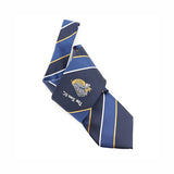 斜條紋丈青色寬版領帶-滌綸材質