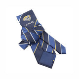 斜條紋丈青色寬版領帶-滌綸材質