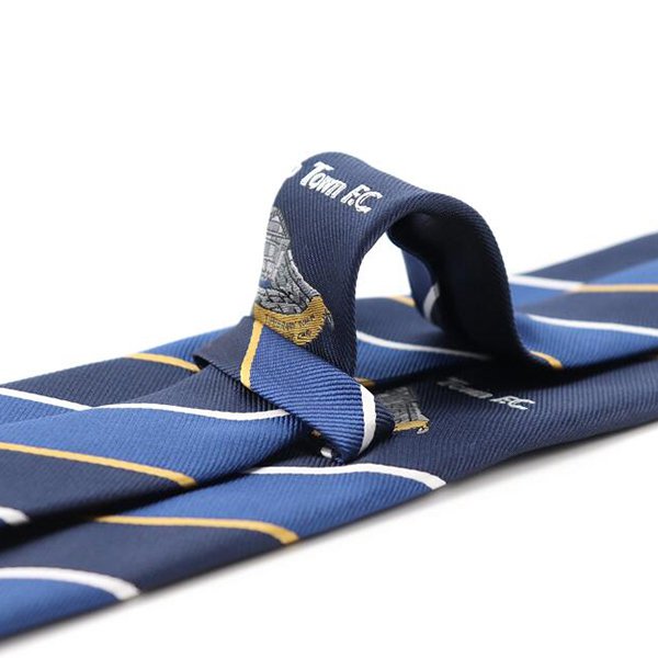 斜條紋丈青色寬版領帶-滌綸材質