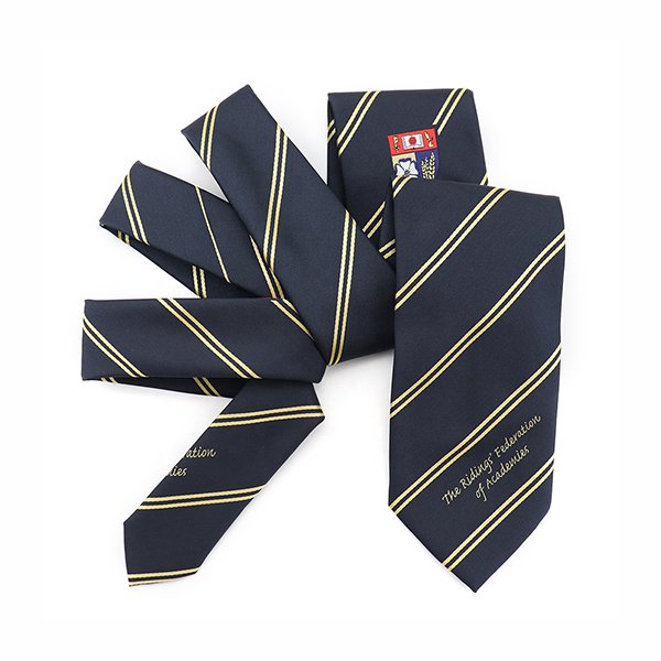 斜條紋黑色寬版領帶-滌綸材質