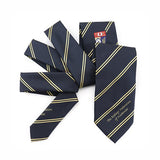 斜條紋黑色寬版領帶-滌綸材質