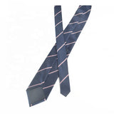 斜條紋丈青色寬版領帶-滌綸材質