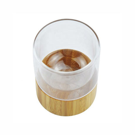200ml竹玻璃酒杯-雙層玻璃杯