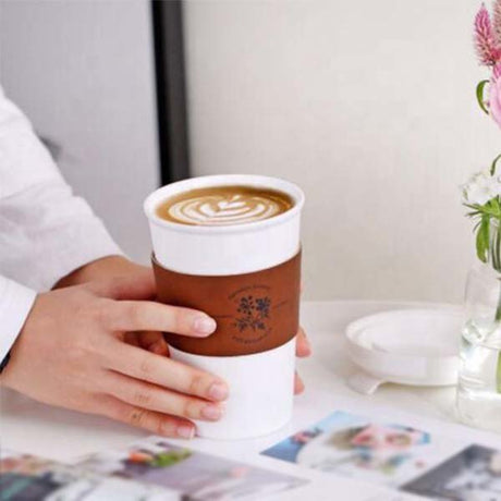 皮革杯套陶瓷隨手杯