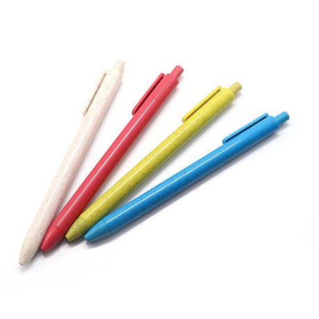 按壓式環保小麥同色筆夾廣告筆