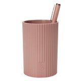 北歐風質感直條紋ABS筆筒