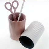 北歐風質感直條紋ABS筆筒