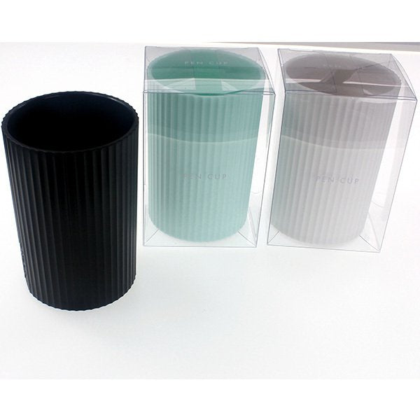 北歐風質感直條紋ABS筆筒